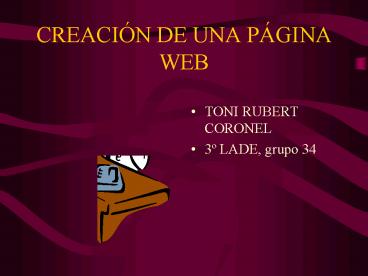 CREACIN DE UNA PGINA WEB