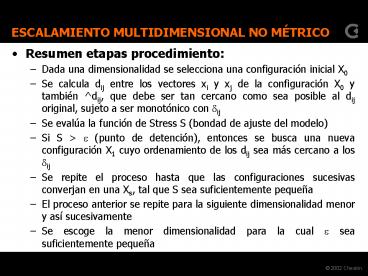 ESCALAMIENTO MULTIDIMENSIONAL NO MTRICO