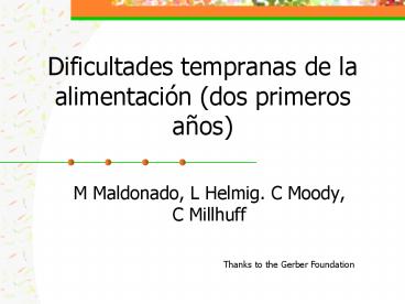 Dificultades tempranas de la alimentaci
