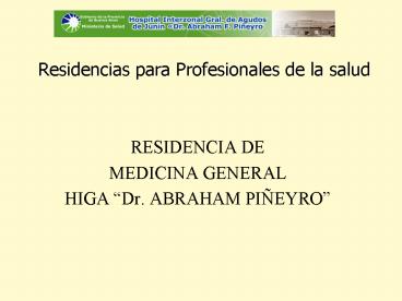 Residencias para Profesionales de la salud