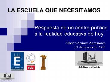 LA ESCUELA QUE NECESITAMOS