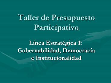 Taller de Presupuesto Participativo