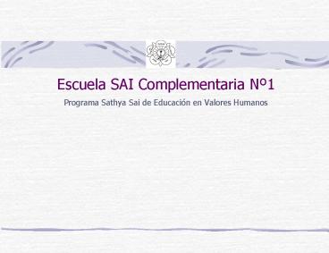 Escuela SAI Complementaria N1
