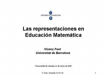 Las representaciones en Educacin Matemtica