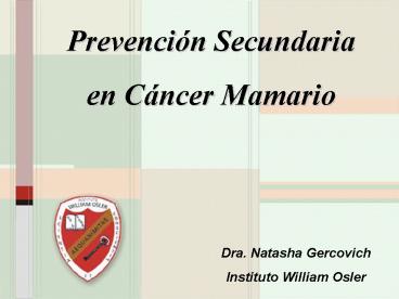 PREVENCION SECUNDARIA EN MAMA