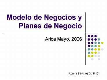 Modelo de Negocios y Planes de Negocio