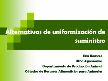 Alternativas de uniformizacin de suministro