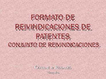 FORMATO DE REIVINDICACIONES DE PATENTES CONJUNTO DE REIVINDICACIONES