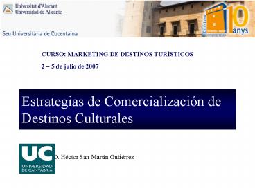 Estrategias de Comercializacin de Destinos Culturales
