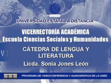 VICERRECTORA ACADMICA Escuela Ciencias Sociales y Humanidades