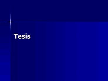 Tesis