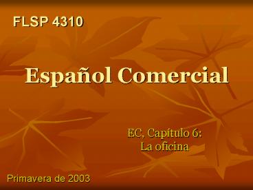 Espaol Comercial