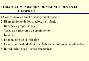 TEMA 2: COMPARACIN DE MAGNITUDES EN EL TIEMPO 1