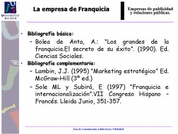 Bibliografa bsica: