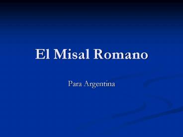 El Misal Romano