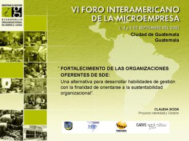 PROYECTO IDENTIDAD Y GESTION Desarrollo Organizacional en Amrica Latina