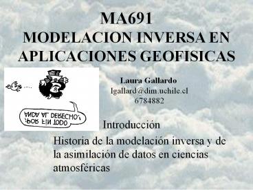 MA691 MODELACION INVERSA EN APLICACIONES GEOFISICAS