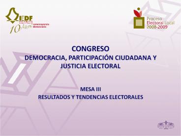 CONGRESO DEMOCRACIA, PARTICIPACI