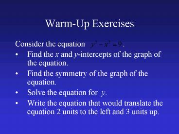 WarmUp Exercises