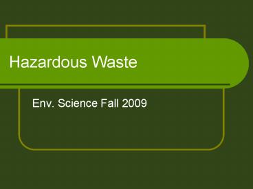 Hazardous Waste