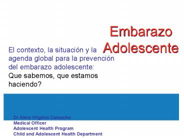 PPT – Embarazo Adolescente PowerPoint presentation | free to view - id