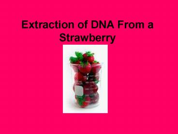 Extraction of DNA From a Strawberry