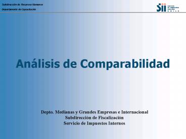 Anlisis de Comparabilidad