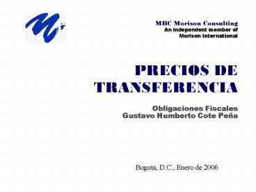 PRECIOS DE TRANSFERENCIA