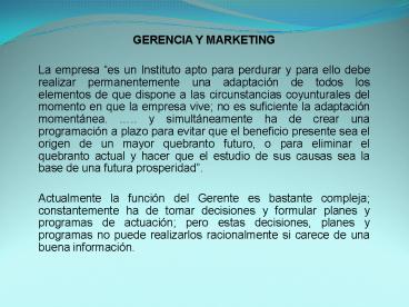 GERENCIA Y MARKETING