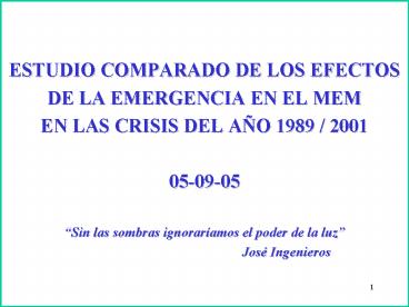 ESTUDIO COMPARADO DE LOS EFECTOS