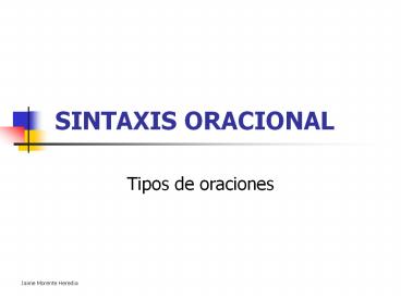 SINTAXIS ORACIONAL