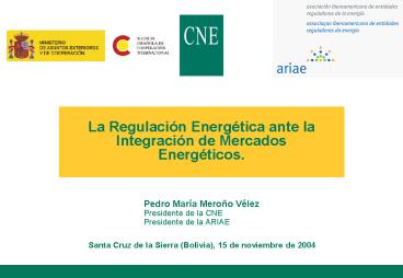 La Regulacin Energtica ante la Integracin de Mercados Energticos'