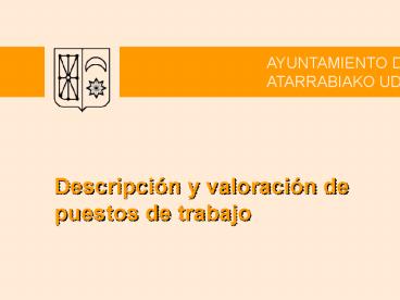 Descripcin y valoracin de puestos de trabajo