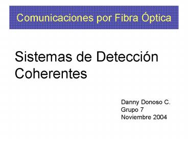 Comunicaciones por Fibra ptica