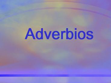 Adverbios