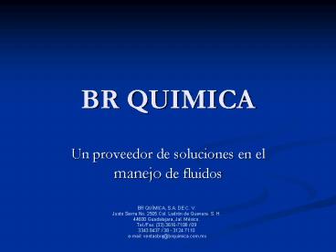BR QUMICA, S'A' DE C' V'