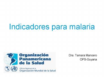 Indicadores para malaria