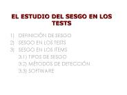 EL ESTUDIO DEL SESGO EN LOS TESTS