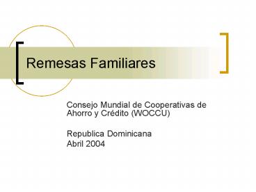 Remesas Familiares