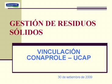 GESTIN DE RESIDUOS SLIDOS