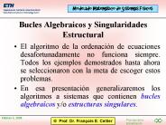 Bucles Algebraicos y Singularidades Estructural