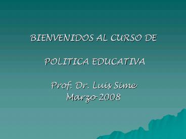 BIENVENIDOS AL CURSO DE