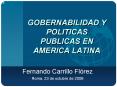 GOBERNABILIDAD Y POLITICAS PUBLICAS EN AMERICA LATINA PowerPoint PPT Presentation