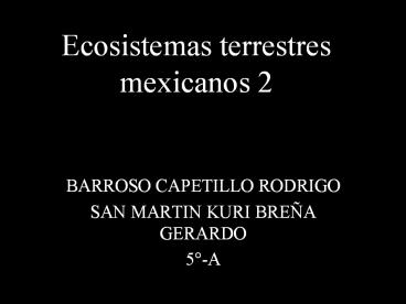 Ecosistemas terrestres mexicanos 2