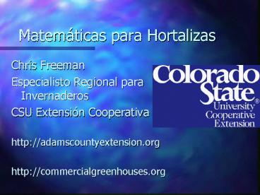 Matemticas para Hortalizas