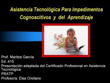 Asistencia Tecnolgica Para Impedimentos Cognoscitivos y del Aprendizaje