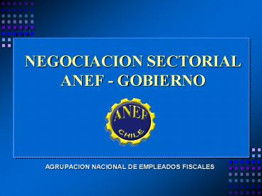 NEGOCIACION SECTORIAL ANEF GOBIERNO