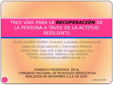 ELIAS ALVAREZ BUENO' Consultor y docente universitario en