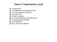 Tema 3' Financiacin Local PowerPoint PPT Presentation