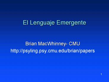 El Lenguaje Emergente